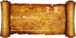Korn Marcell névjegykártya